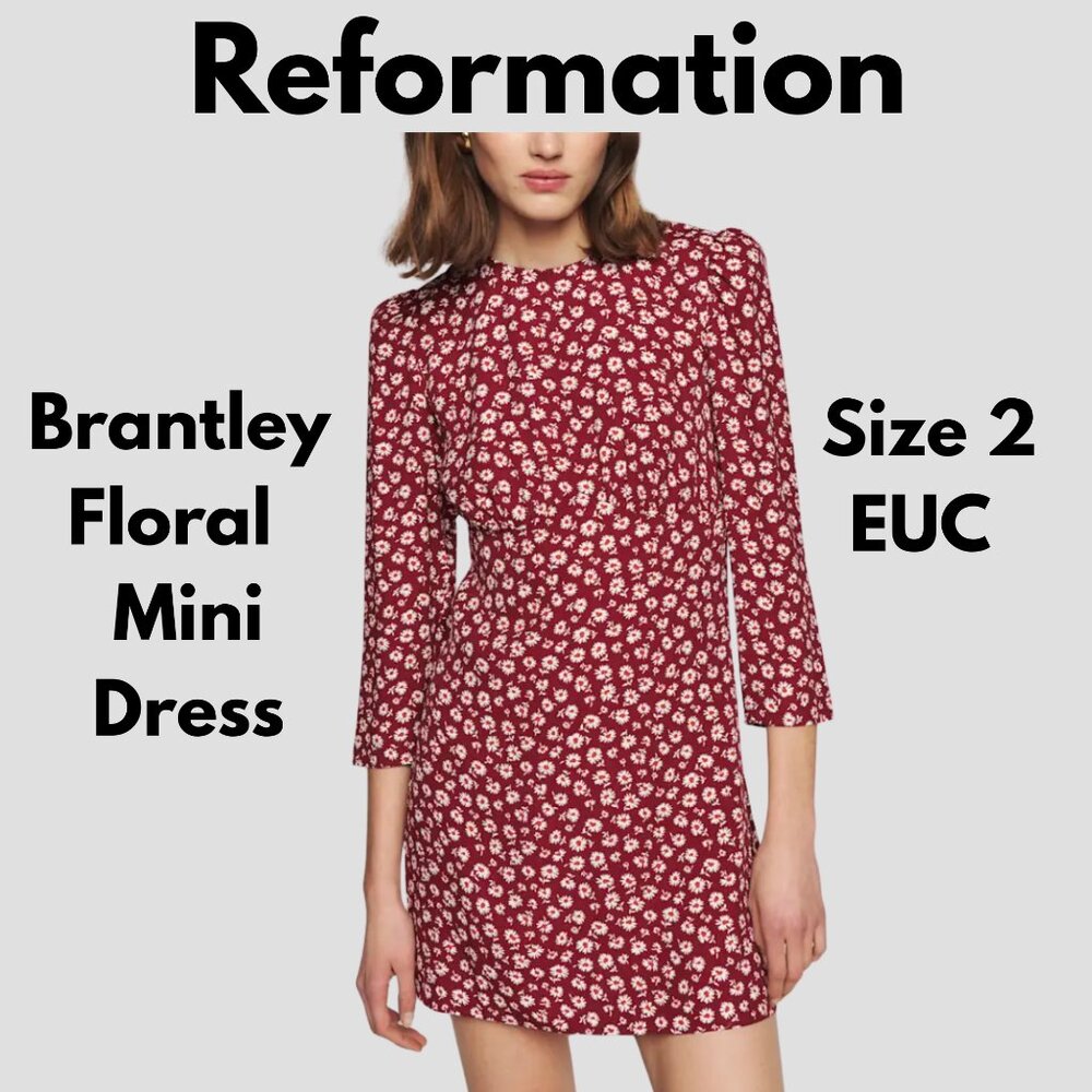 Reformation Brantley Mini Dress Red Floral – Size 2